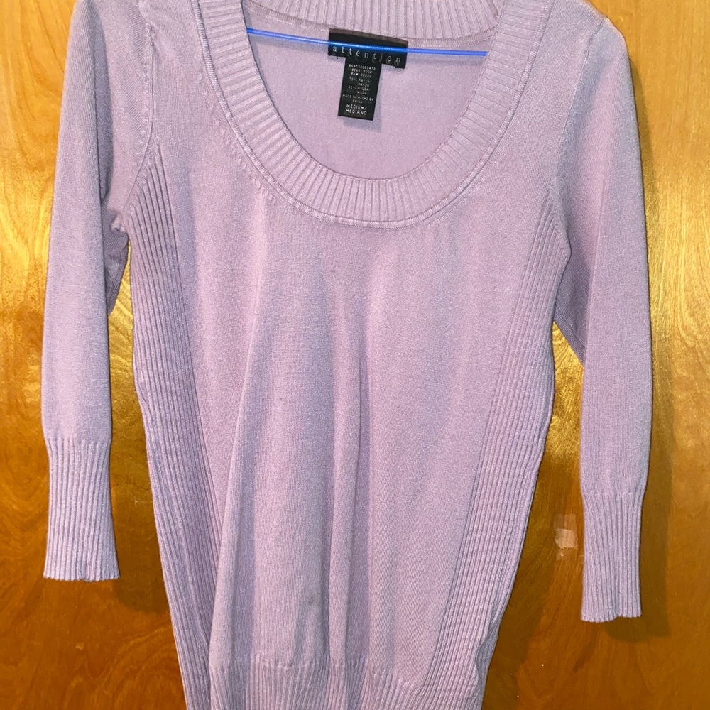 Attention medium soft purple top